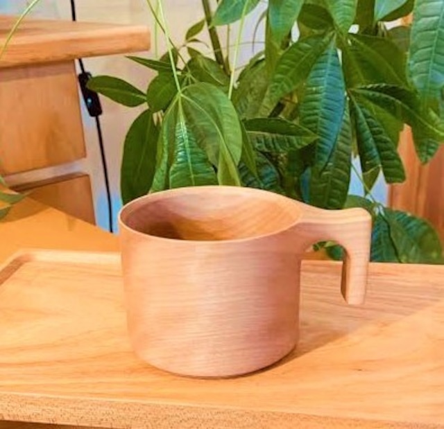 【☆人気シリーズ・アウトドア・プレゼントにも】桜のたっぷり入る木製マグカップ　wooden mag　サクラ　0049　