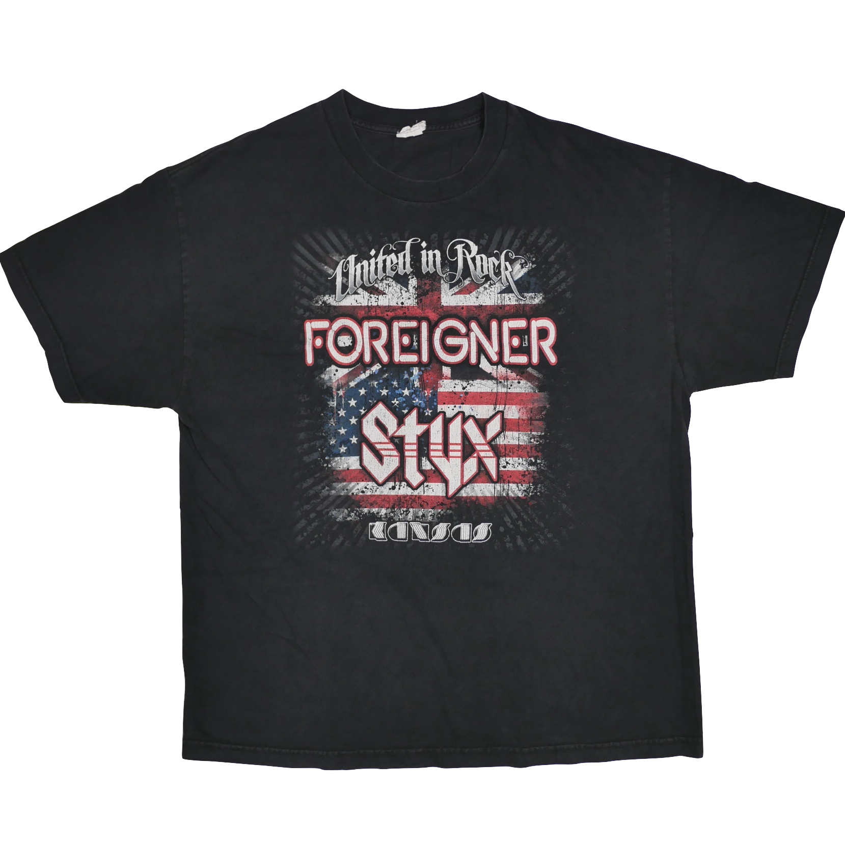 USED【XL】Styx Foreigner Kansas United In Rock Tour 2010 Tee / ALSTYLE