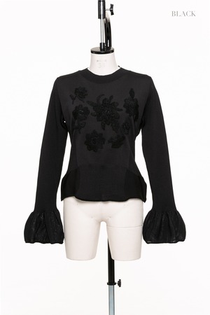 embroidered gynoid knit