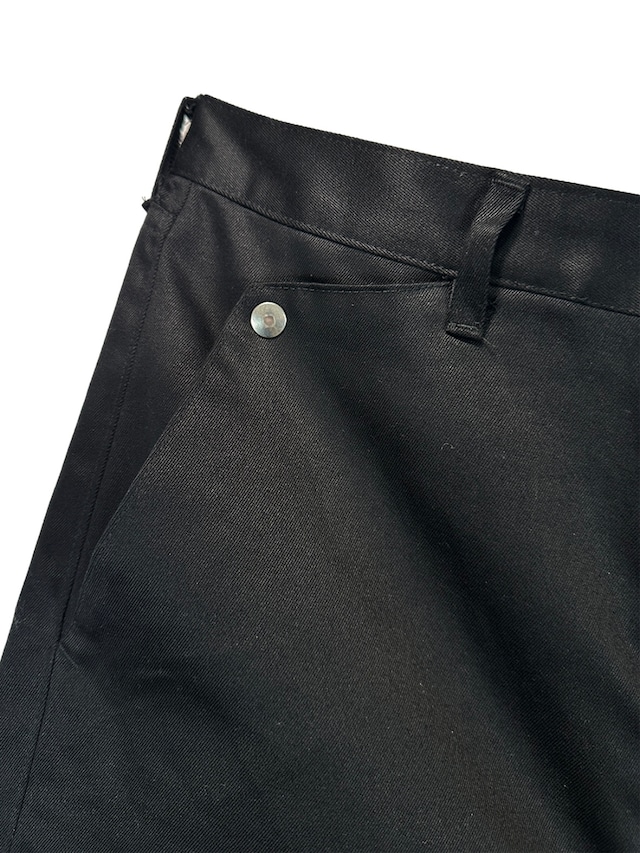 Luxe Wide Cotton Pants In Lustrous Black