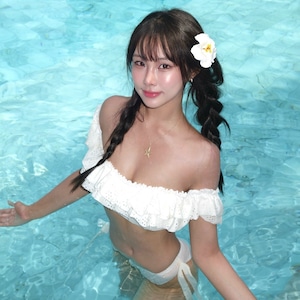 水着 ビキニ セクシー 韓国風 ガーリー 小胸さん向け バンドゥタイプ オフショルダー INS映え 温泉 リゾート ビーチ JC7-YQ-HHinAXXBSNLL