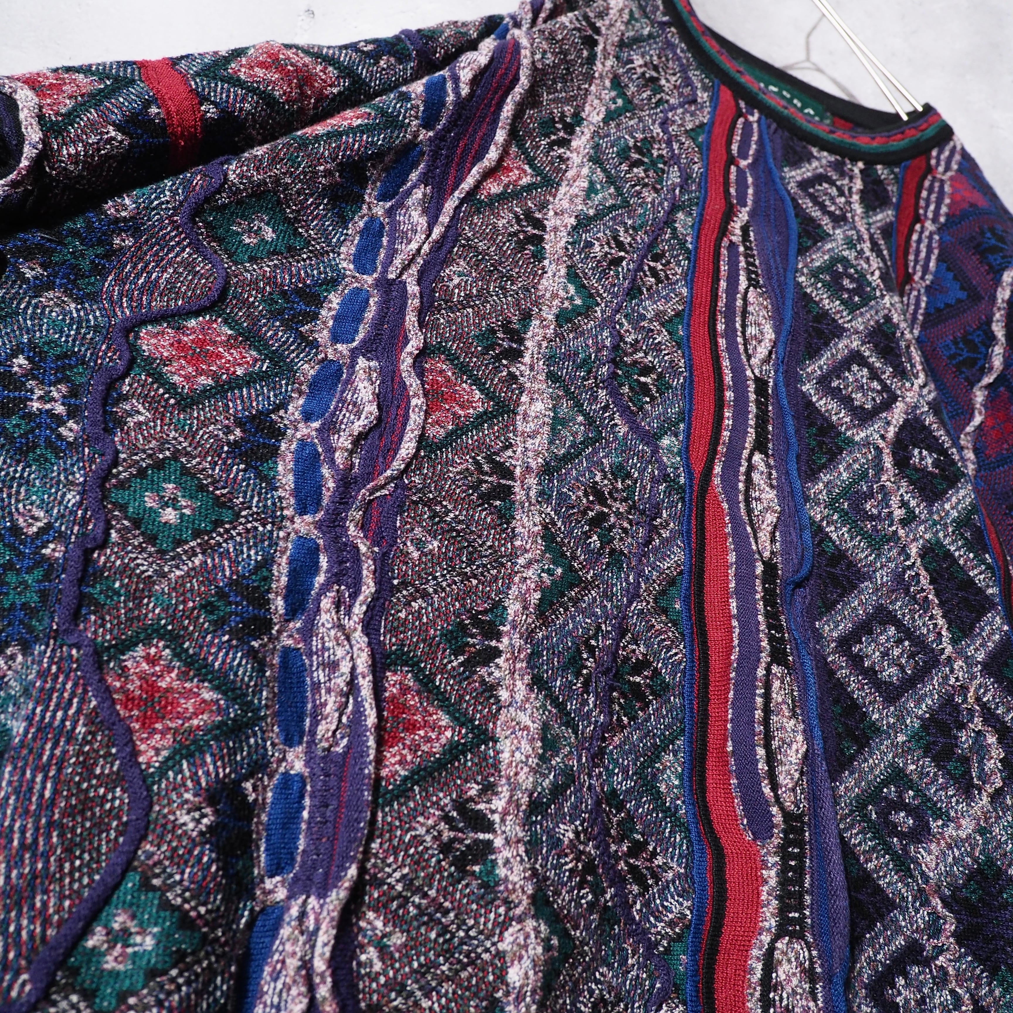 ” TUNDRA ” Bewitching chaos pattern Weaving vintage loose 3D Knit