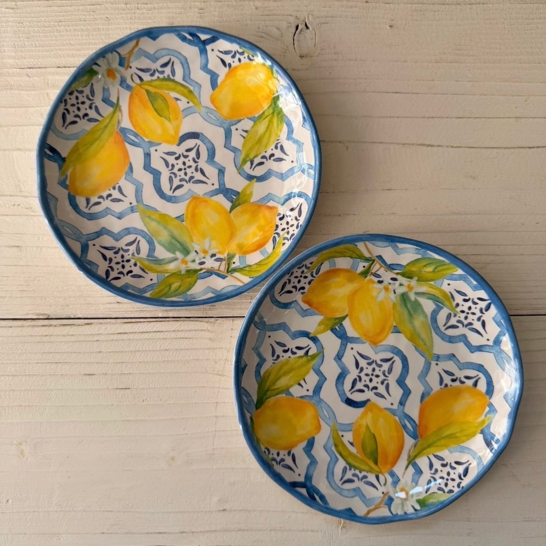 レモン メラミン皿 Sサイズ2枚組 直径15cm