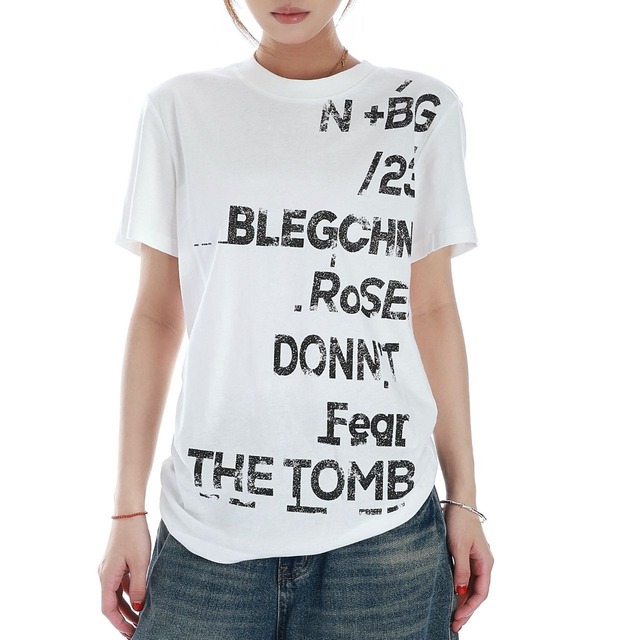 ランダムレタリンググラフィックTシャツ 2col   R02507