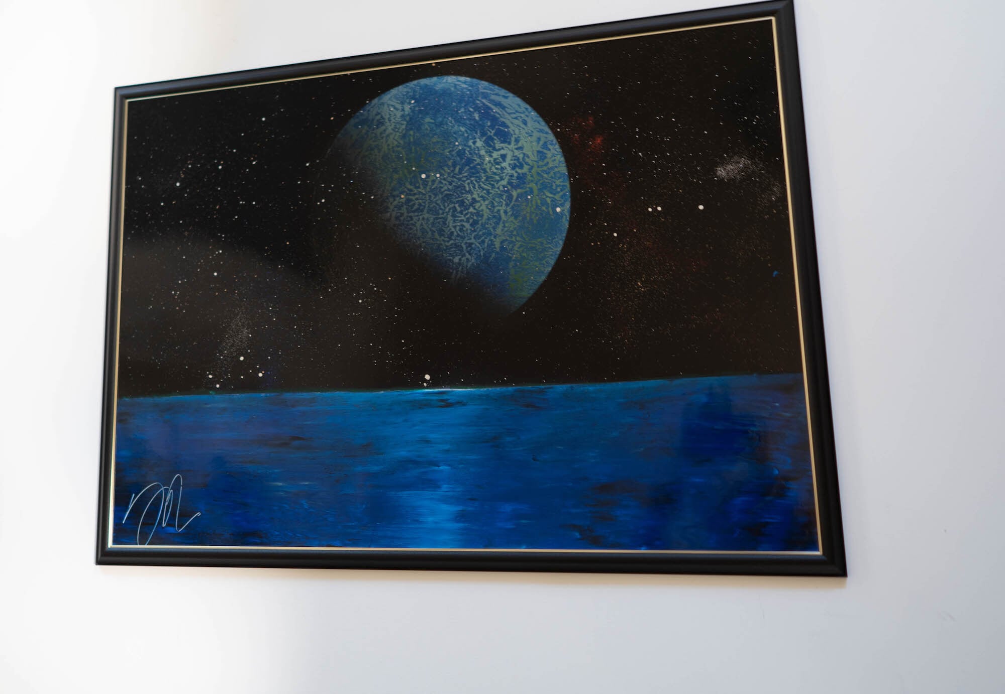 Earth with the ocean / 地球、海をテーマにしたスプレーアート作品