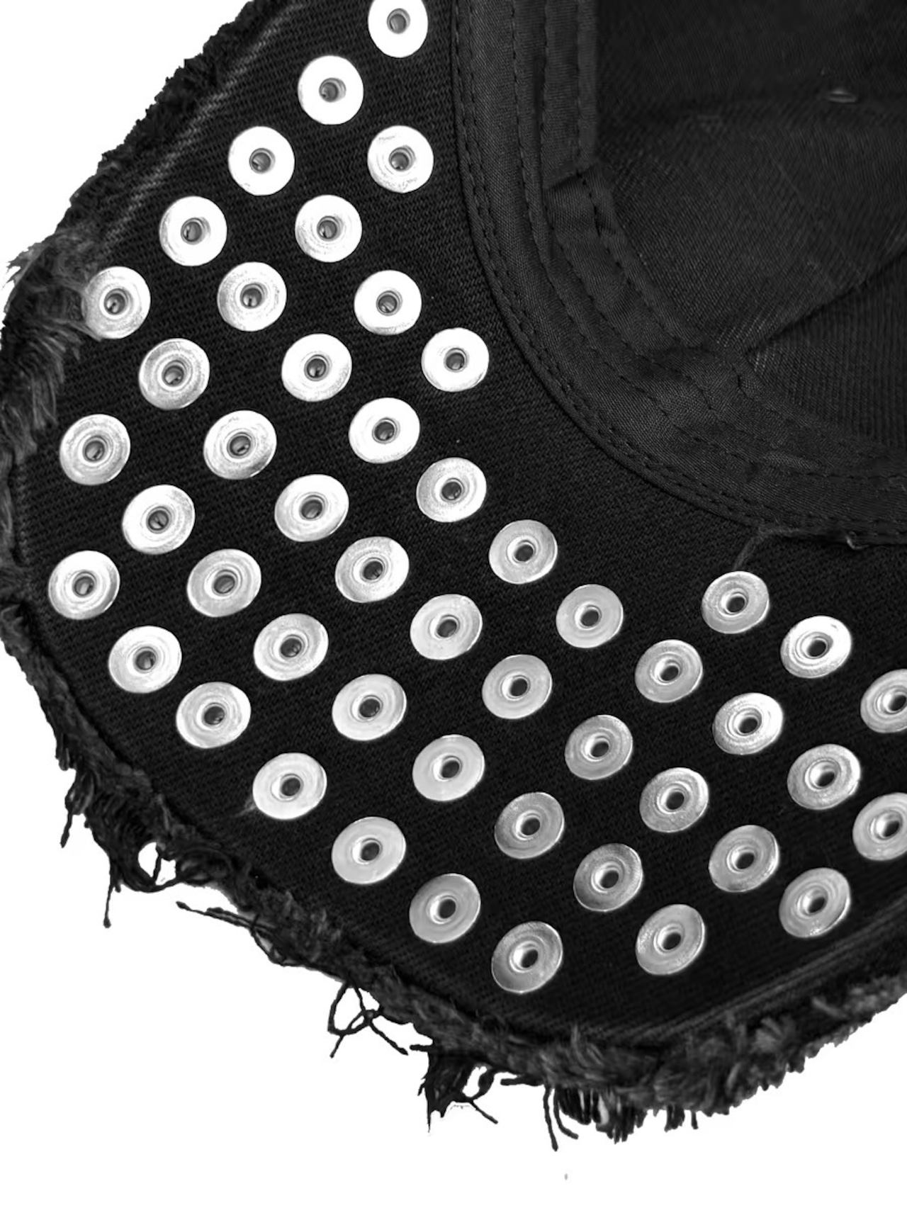 【CinderVein】Fringe Rivet Denim Cap