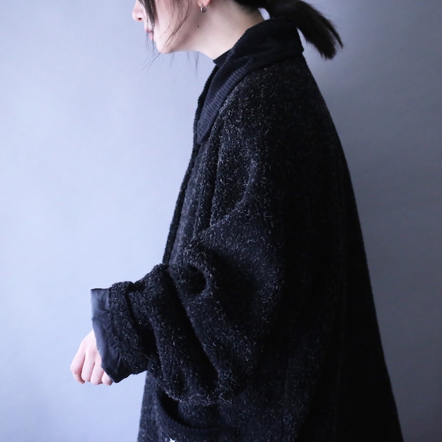 "reversible" boa fleece × shakashaka fabric over silhouette jacket