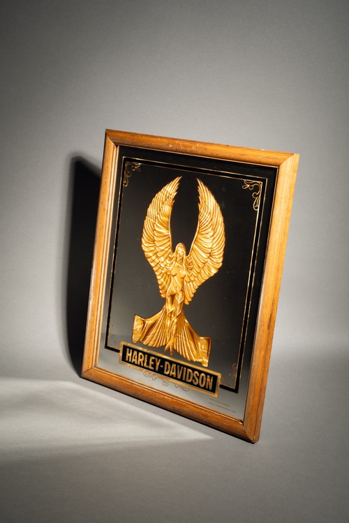Official Harley  Davidson  Winged Lady Vintage Mirror Sign