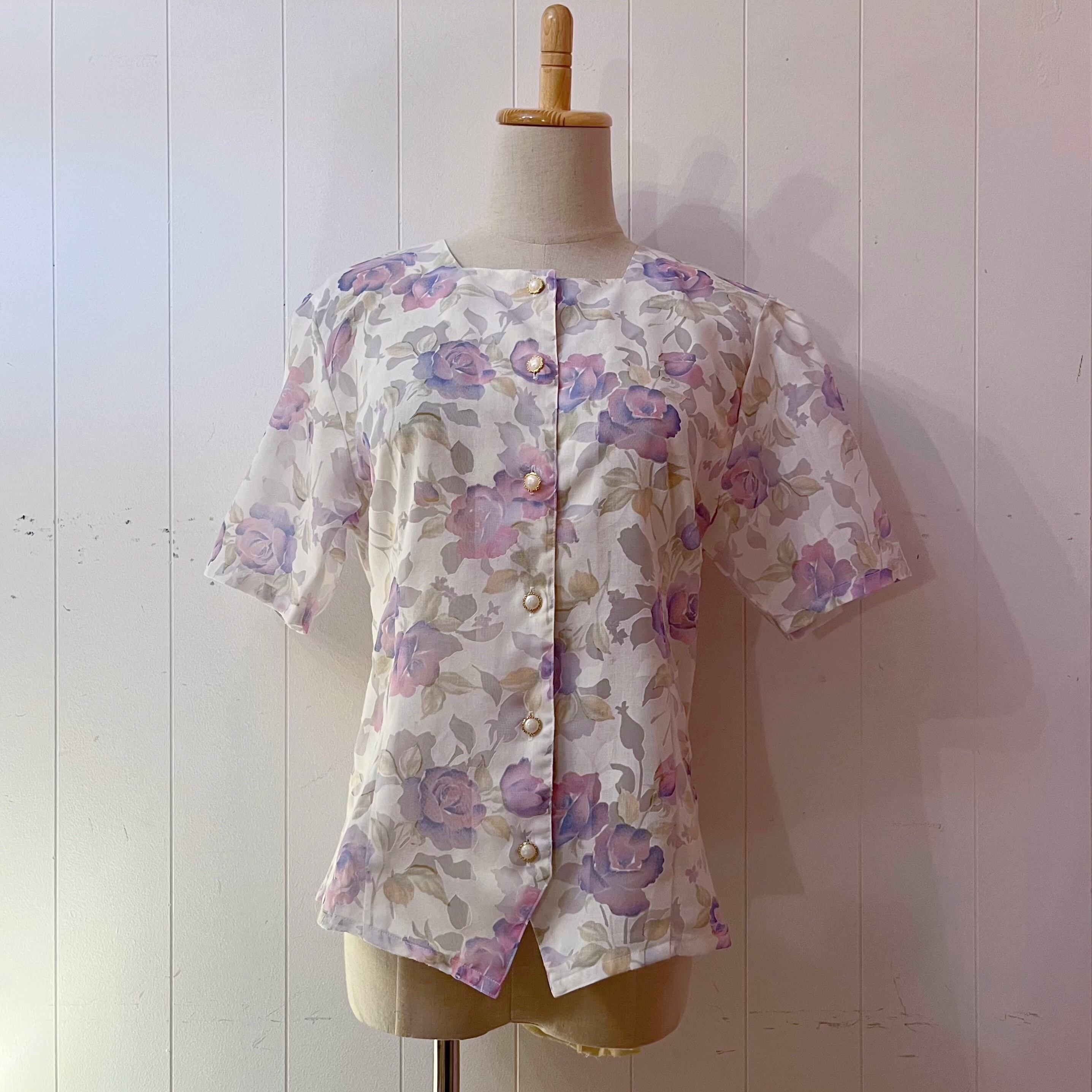 water color rose blouse