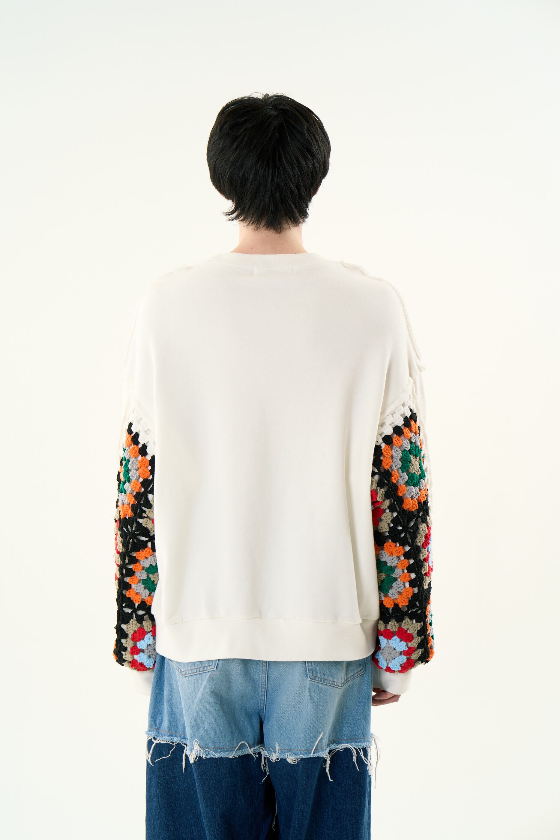 DISCOVERED/ディスカバード/CROCHET SLEEVE SWEAT DISCOVERED / ディスカバード CROCHET SLEEVE SWEAT（スウェット