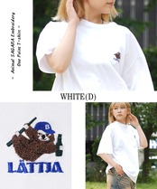 ◆アニマル サガラ刺繍 ワンポイントTシャツ◆sb-g1203142q