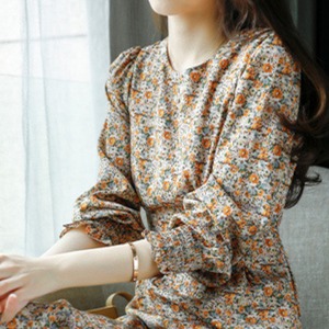 花柄ミモレ丈ワンピース 2type A00915