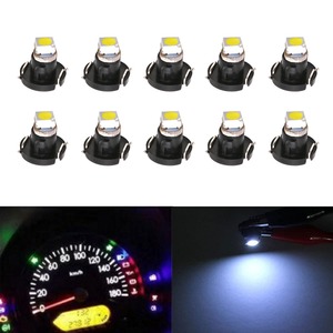 【人気】T4.7 LED ライト ダッシュボード メーターパネルライト 電球 計器灯 1210 1SMD led ホワイト DC12V 取付簡単 自動車、オートバイ、スクーター、トラック、トレーラー、RV、ボート/ホワイト 10個入り