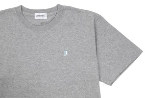 クルーネックロゴTシャツ　ミックスグレー