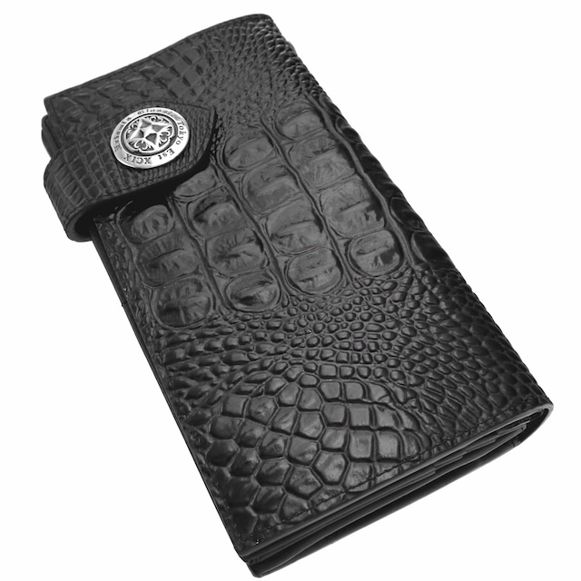 アンティークロングウォレット(クロコスタイルミッドナイトパープル) ACW0002　Antique long wallet (croco style midnight purple) Jewelry Brand