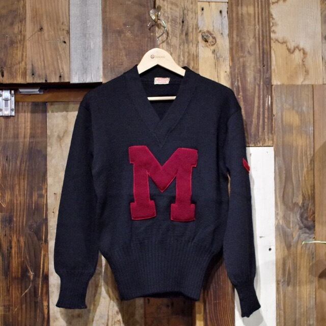 1940s YORK ARMS CO. Lettered Sweater ”BLACK” / ヴィンテージ