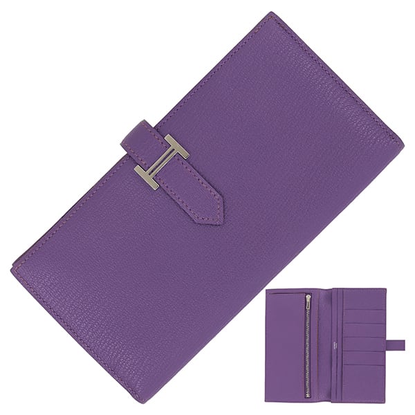 Unused HERMES エルメス 長財布 ケリーウォレット ロング シェーブル