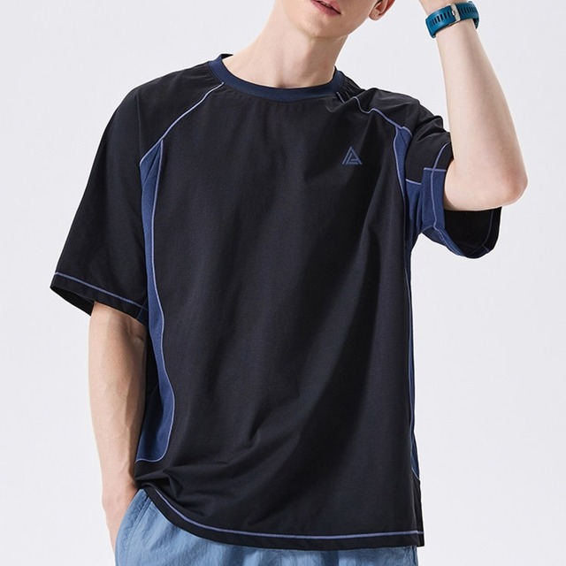 カラーブロッキングクルーネックTシャツ R00181