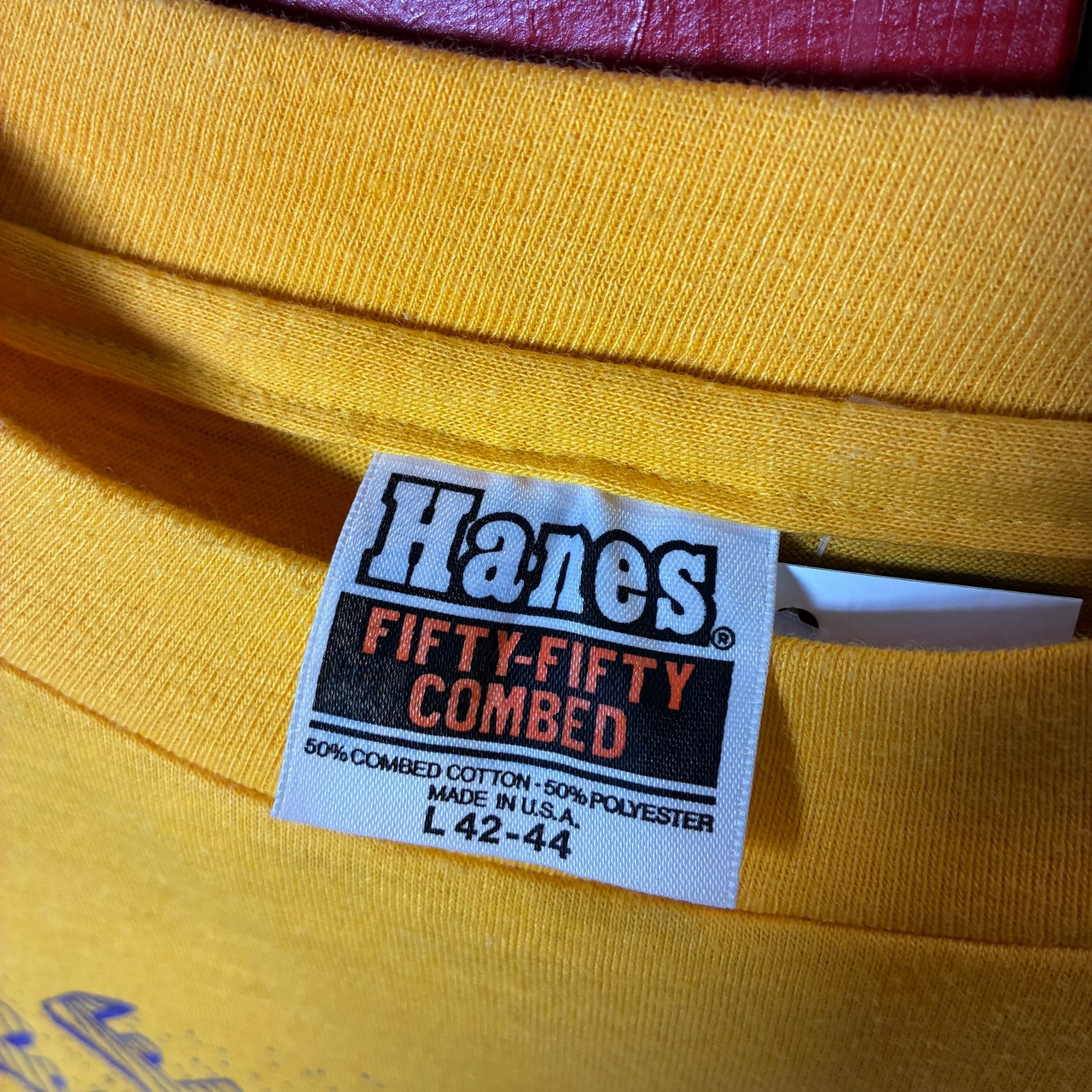 80s〜90s USA製 Hanes ヴィンテージカレッジTシャツ 黄