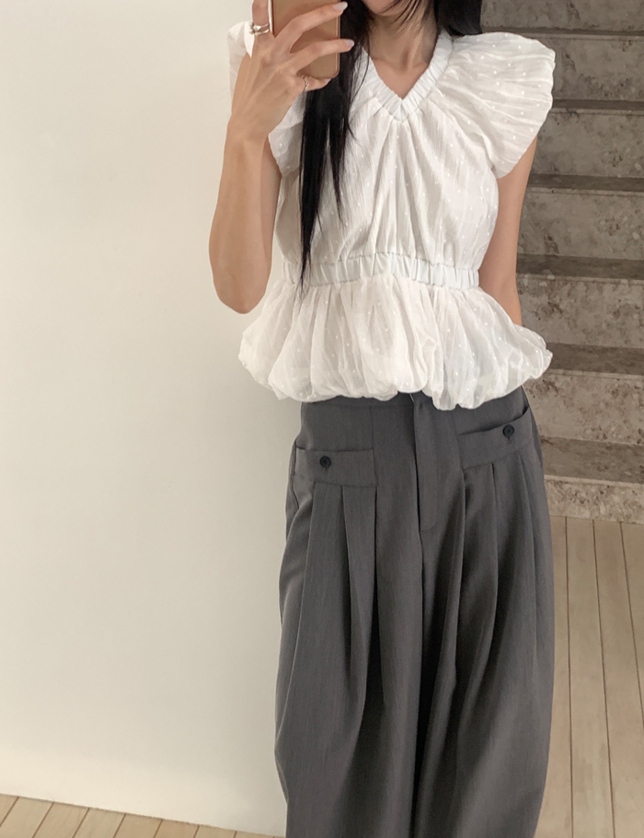 【新作5％OFF・3日間】Pocket Pin-tuck Slacks_2colors