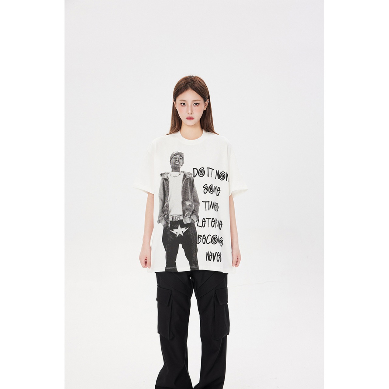 ストリート Do It Nowプリント Tシャツ T921