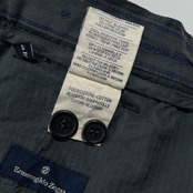 イタリア製 Ermenegildo Zegna エルメネジルドゼニア タック スラックス パンツ W78/ダークグレー メンズ