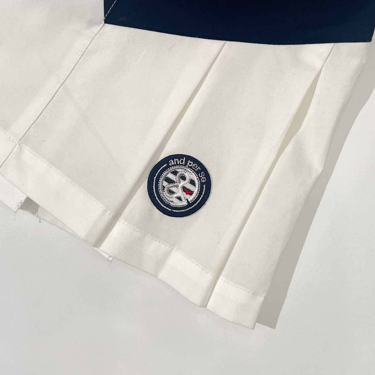 and per se アンパスィ ミニスカート M/ホワイト×ブラック レディース ゴルフ