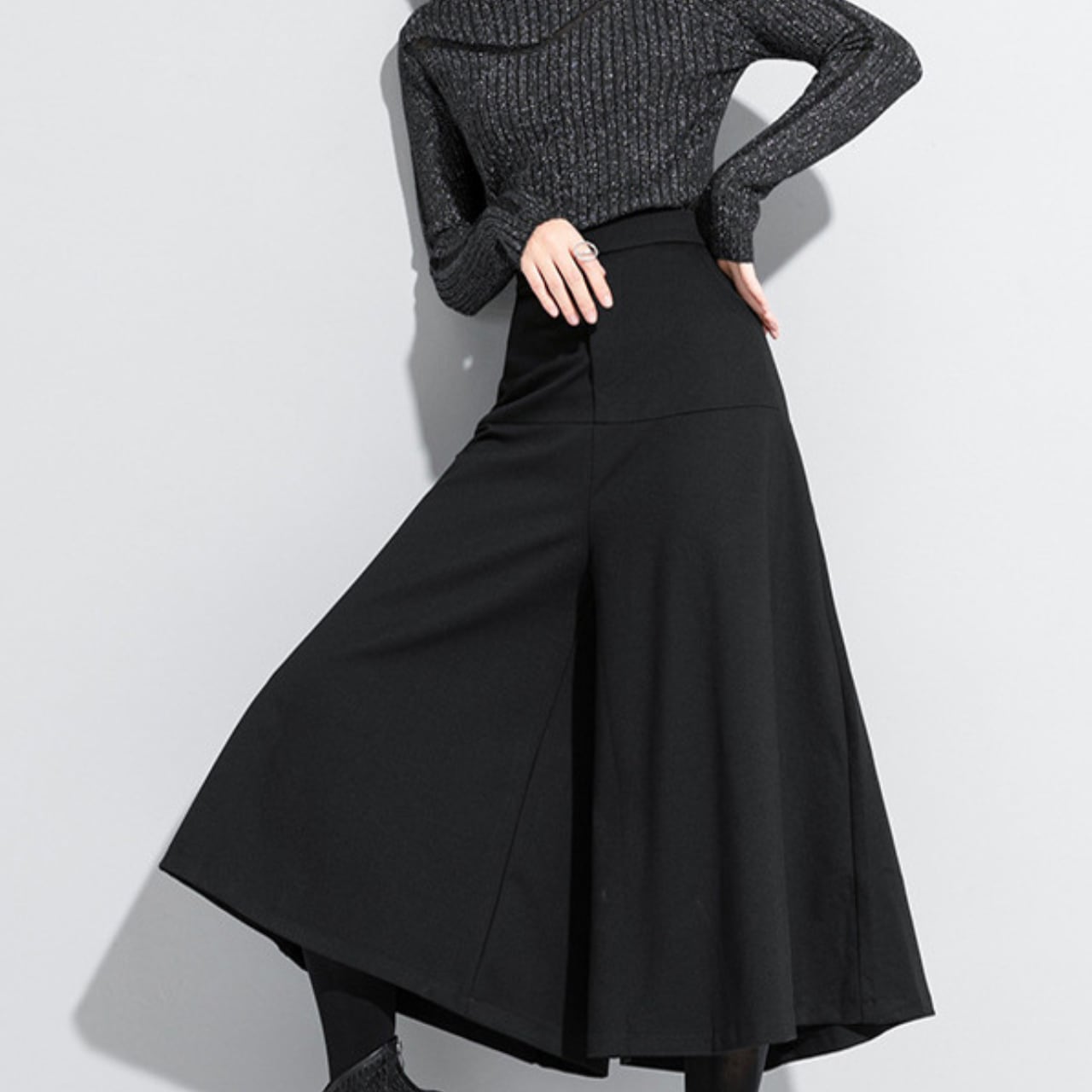Length Wide Gaucho Pants L00608