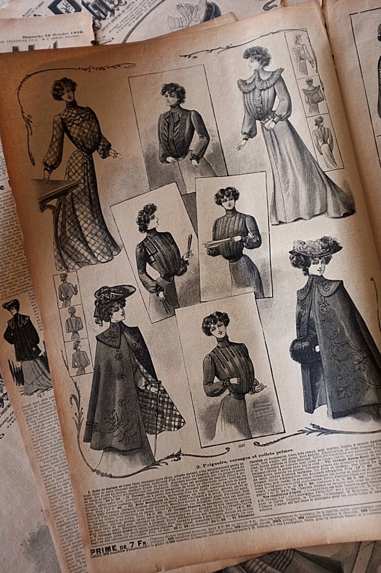 フランス 1902s Le Petit Echo de la Mode 44c 永遠の淑女とモード新聞b アンティーク