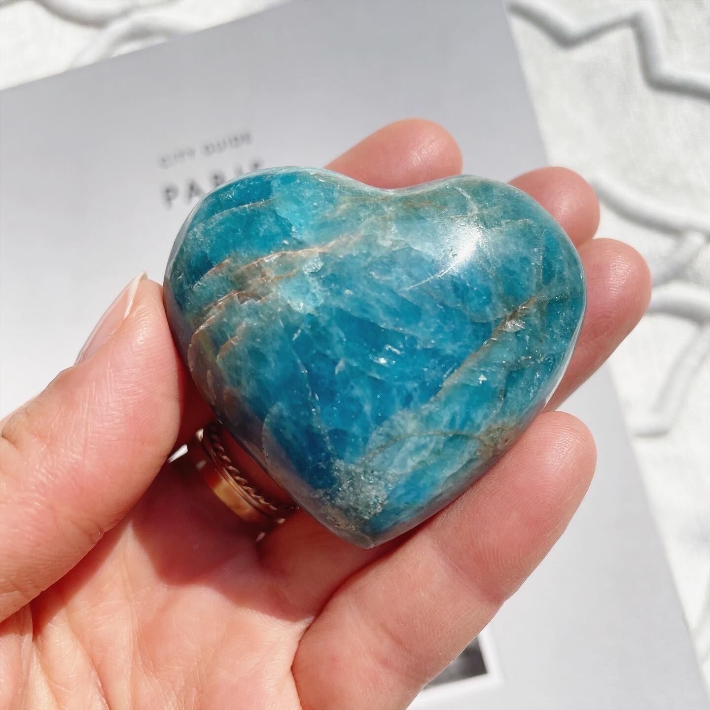Blue Apatite Heart 3