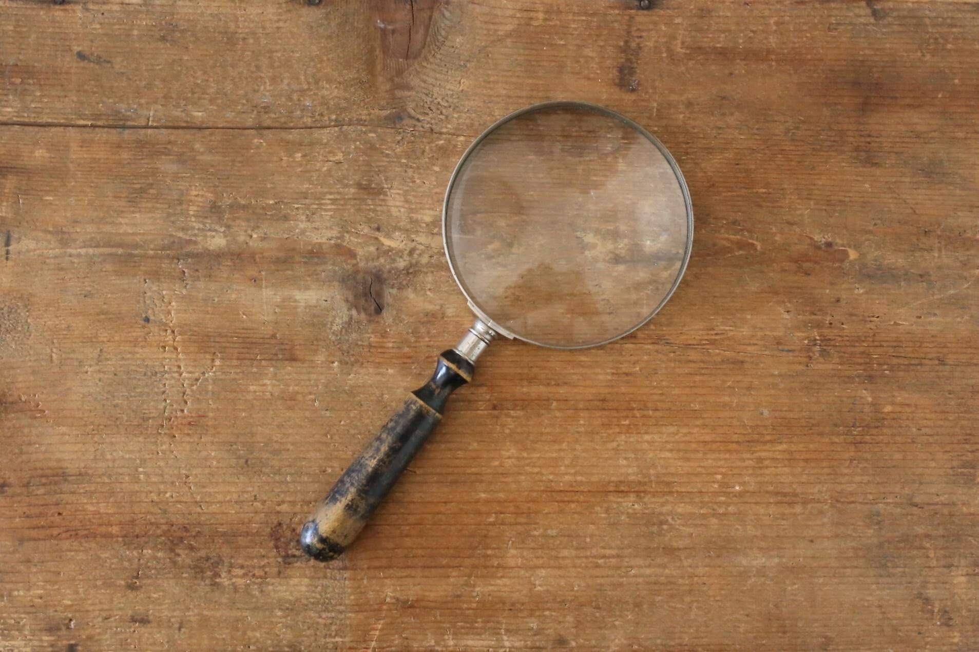 フランス アンティーク ヴィンテージ ルーペ 虫眼鏡 ウッドハンドル