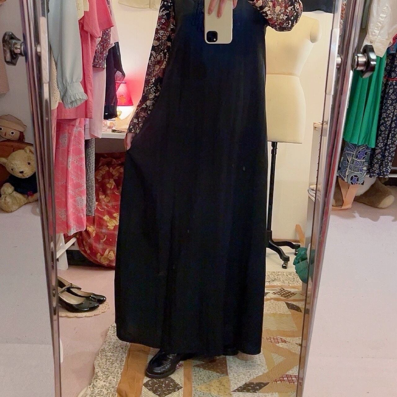 black frill ribbon jumper skirt