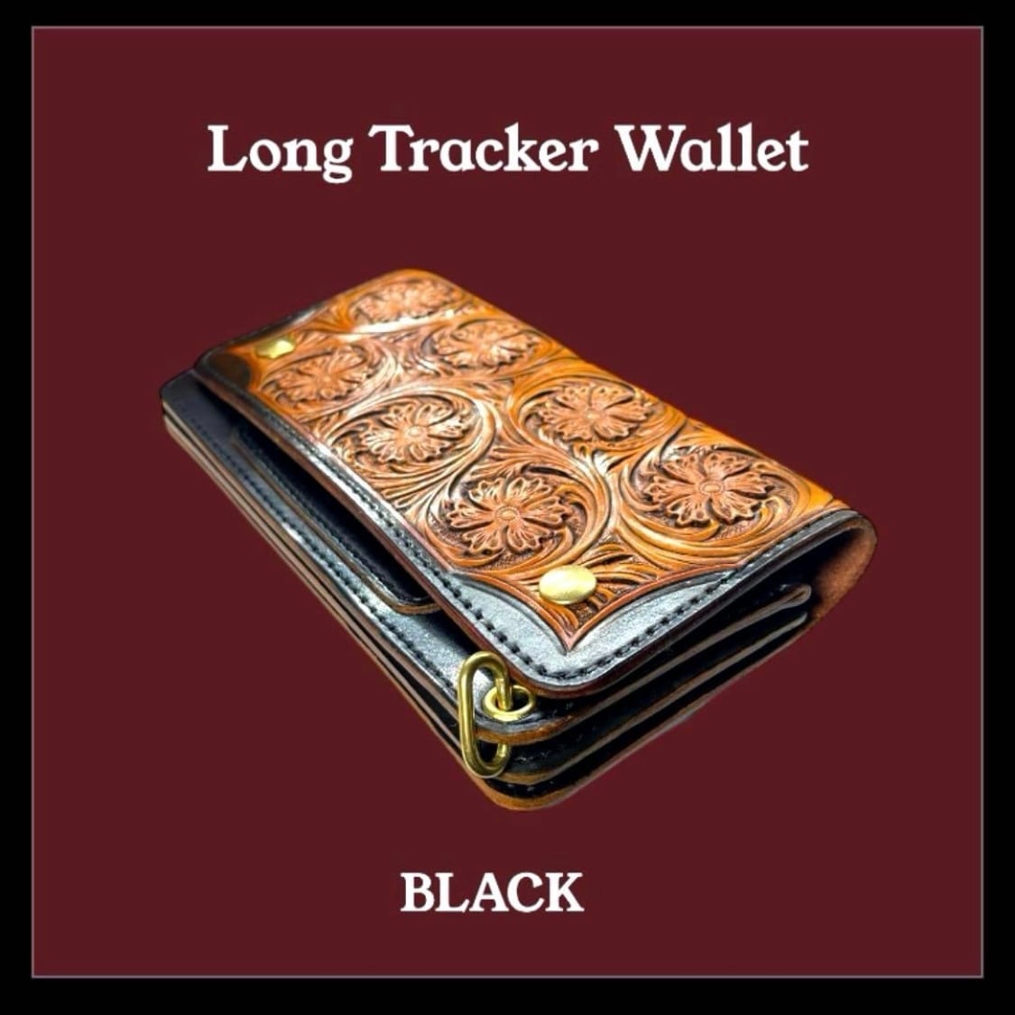 レザーカービング 革巻きzippo BLACK／フラワー | Fives leather