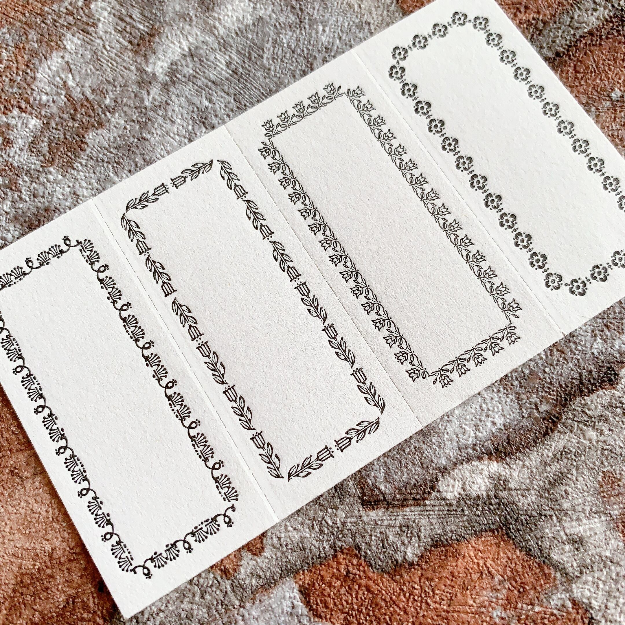 4 ornament label book【frame/Black・Bronze】活版印刷 ラベルブック