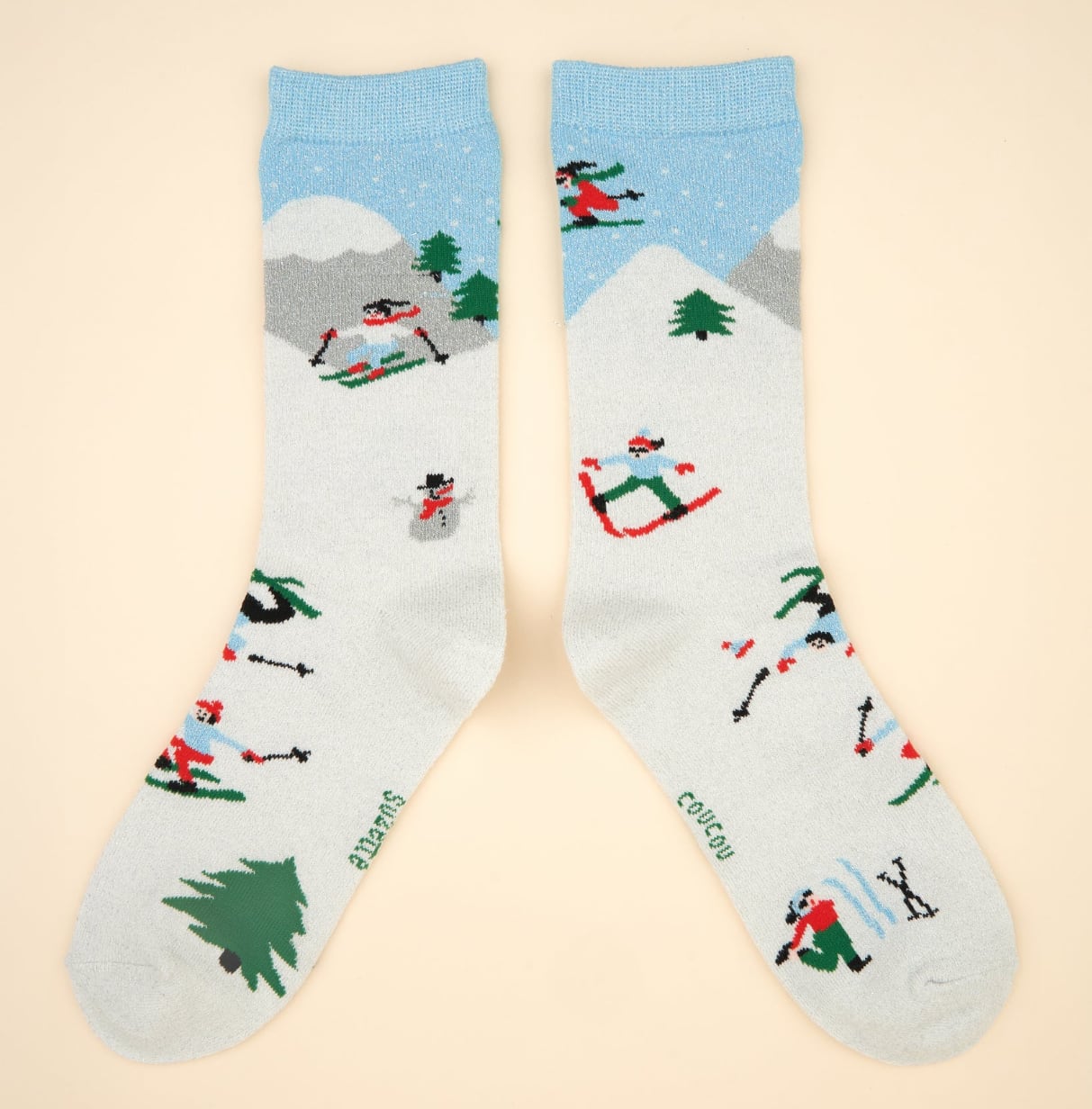 【Coucou Suzette  Festive season collection - Black Slope socks-】