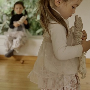 秋フェイクレイヤードガーゼTシャツ