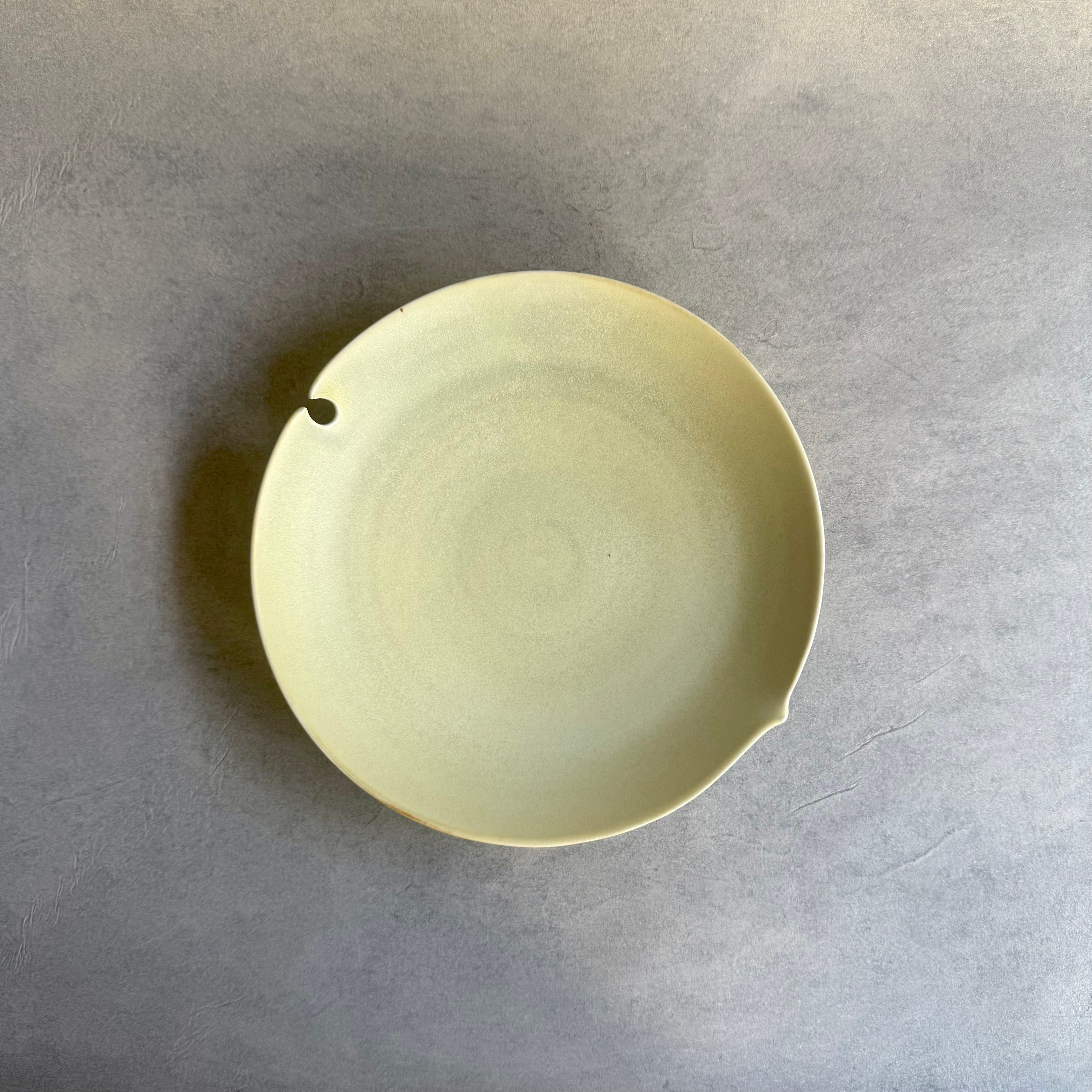 杉原万理江 葉形8寸皿 (グリーン)