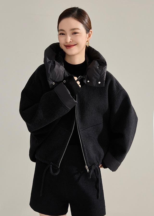 カシミヤブレンド2wayショートコート