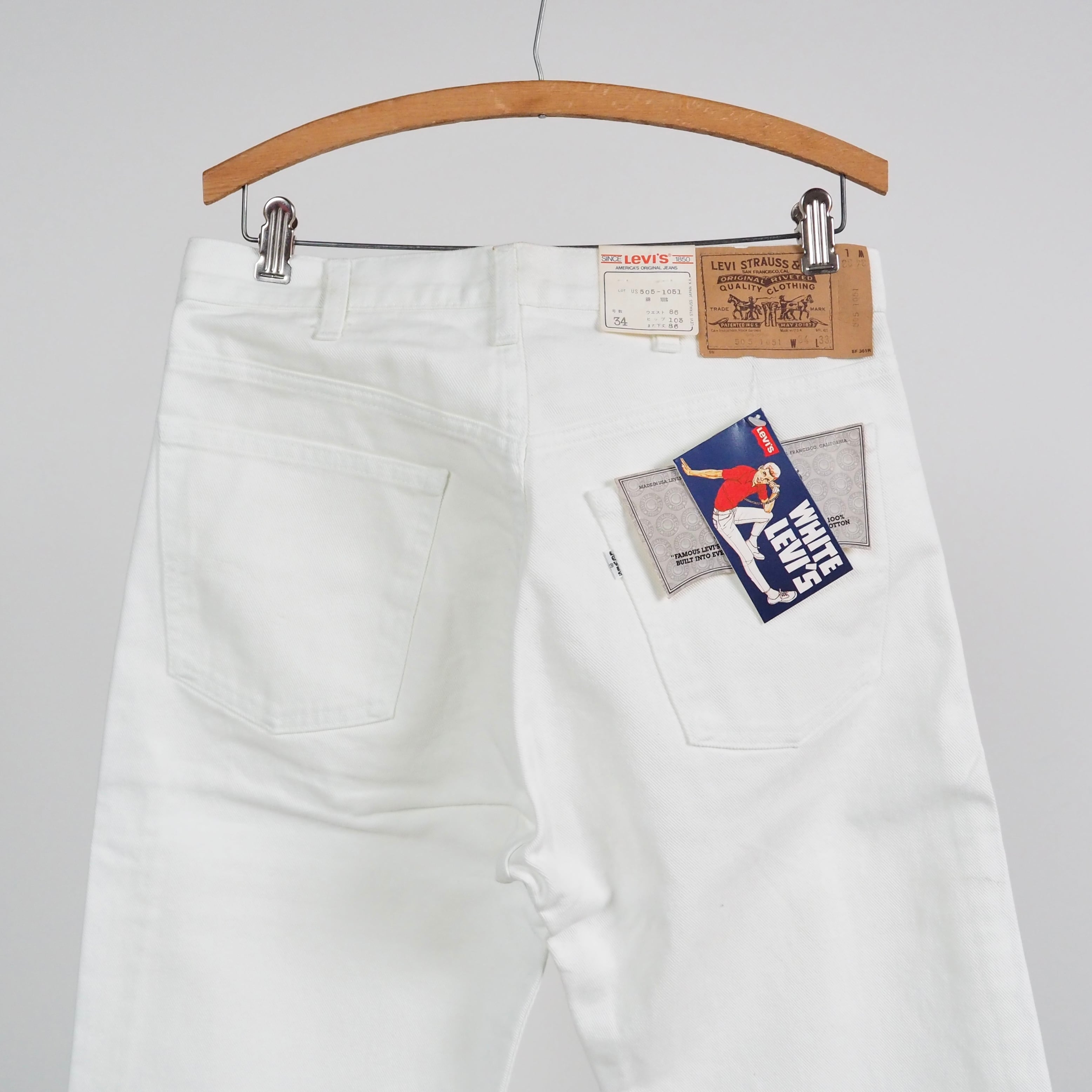 NOS】80's Levi's 505-1051 W34/L33 White Katsuragi pant USA製
