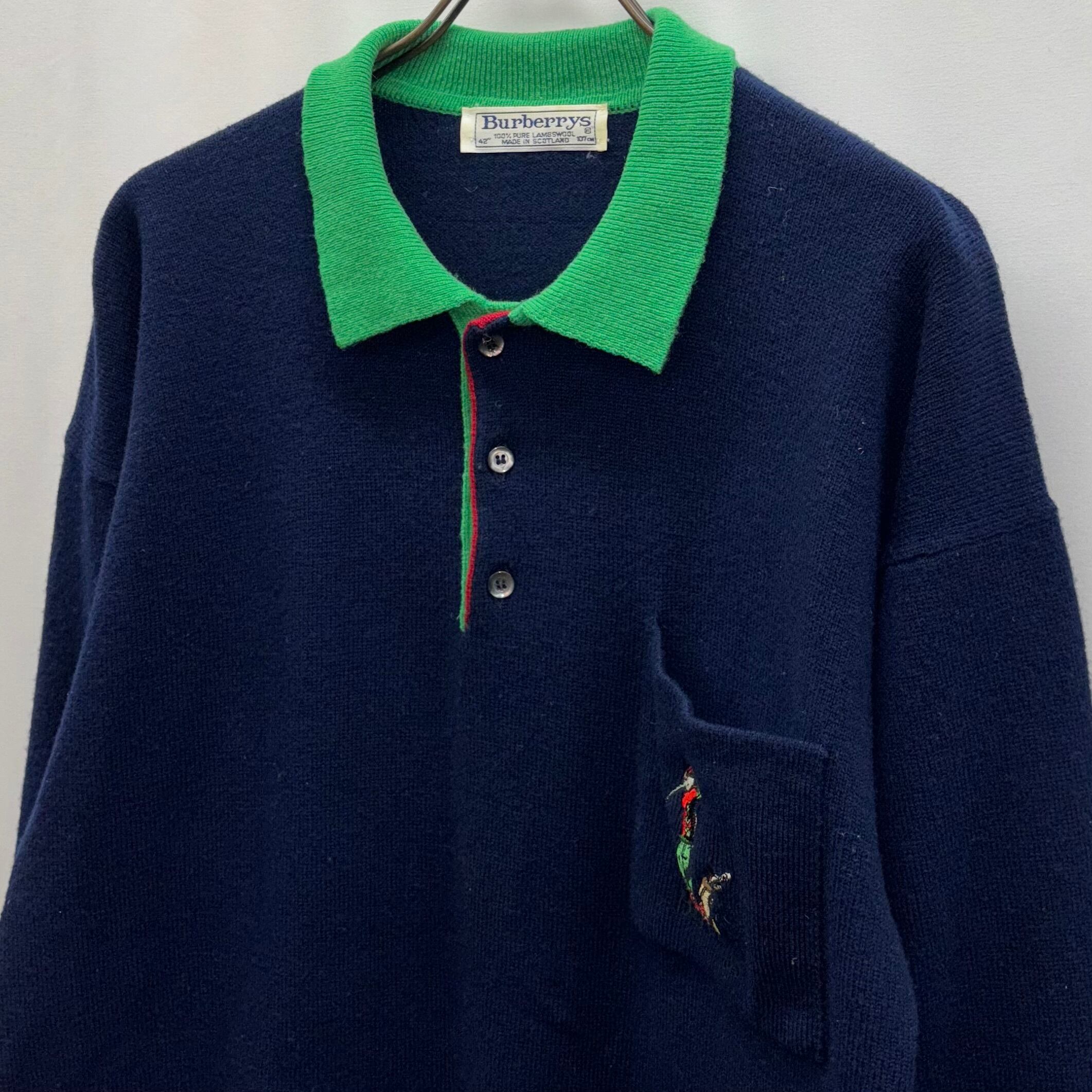90s Burberrys knit バーバリー ニット ポロ | no pain no gain(ノー