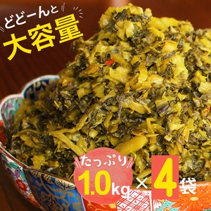 送料無料 業務用 きざみ高菜 1kg×4袋 4kg 宮崎県産 国産 大容量 高菜漬け ラーメン