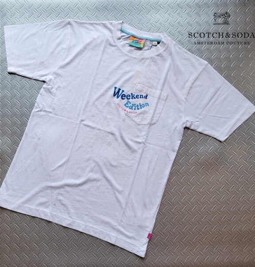 スコッチ&ソーダ Tシャツ 半袖 ポケット プリント メンズ トップス SCOTCH&SODA 292-74424 White