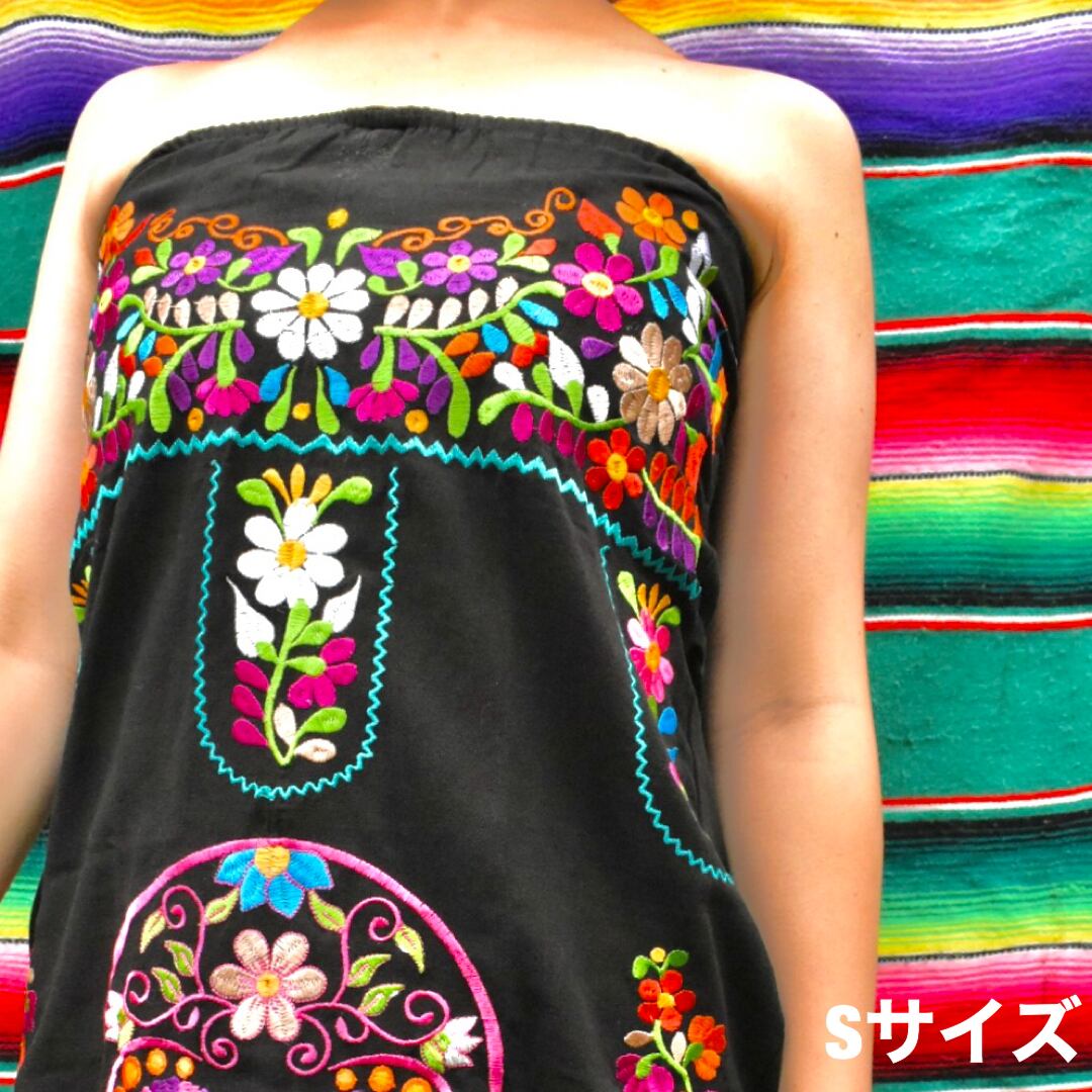 カラベラ刺繍 チューブワンピース Joans Peca