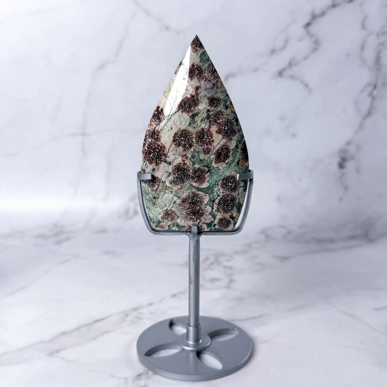 グリーンフラワージャスパー フレイム 専用台座付き * Jasper * 天然石
