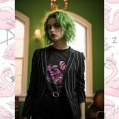 T-shirt -ベタとフラミンゴ 4125