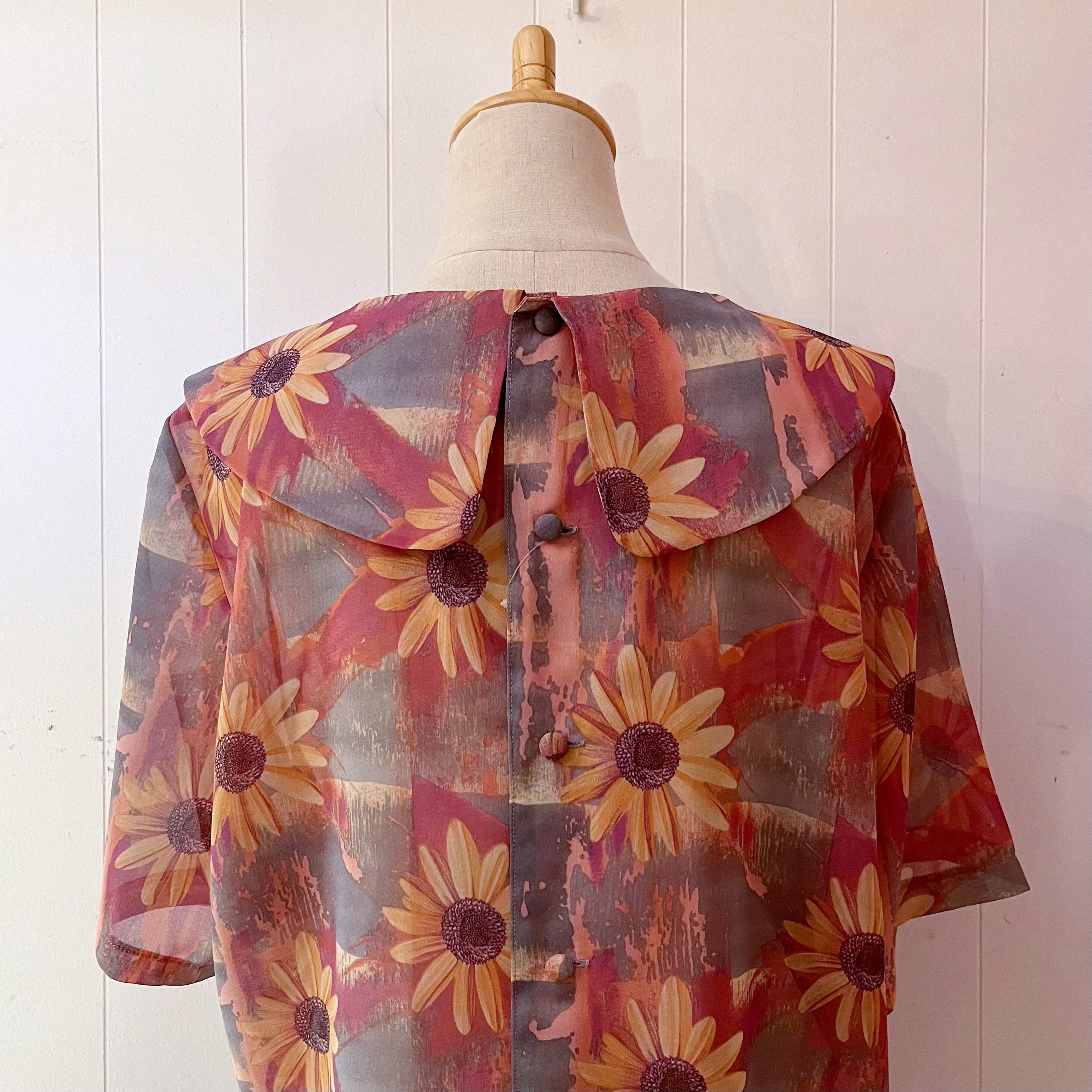 sunflower sheer blouse