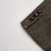 Harris Tweed ハリスツイード ヘリンボーン 2B ウール テーラードジャケット94A6 /メンズ バスケットボタン