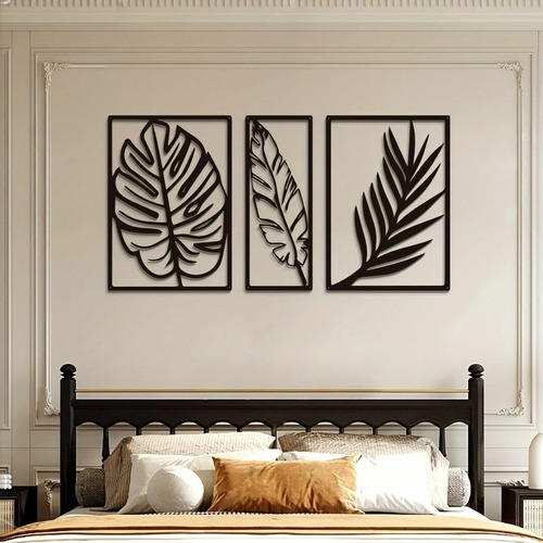 メタルウォールアート 植物の葉の壁アート 金属の壁のサイン 美的な壁の装飾