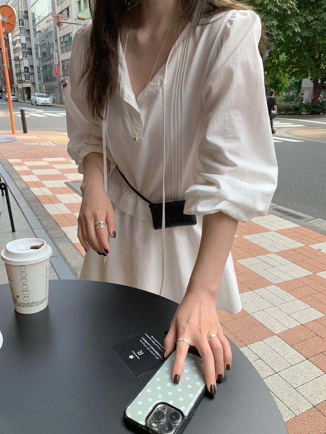 (予約) mellounge / Gelish pintuck onepiece 2color
