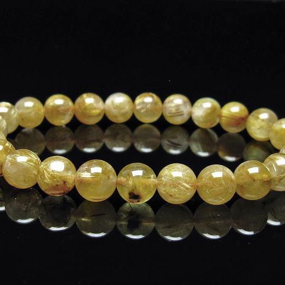 ルチル ブレスレット タイチンルチルクォーツ ブレスレット 8mm ルチルクォーツ ブレス おまかせ便 一点物 111-41713